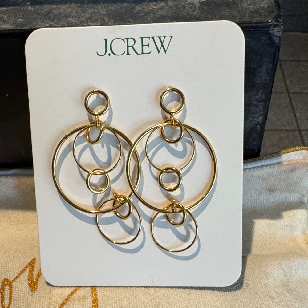 J. Crew Gold Multi-Circle Earrings